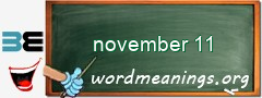 WordMeaning blackboard for november 11